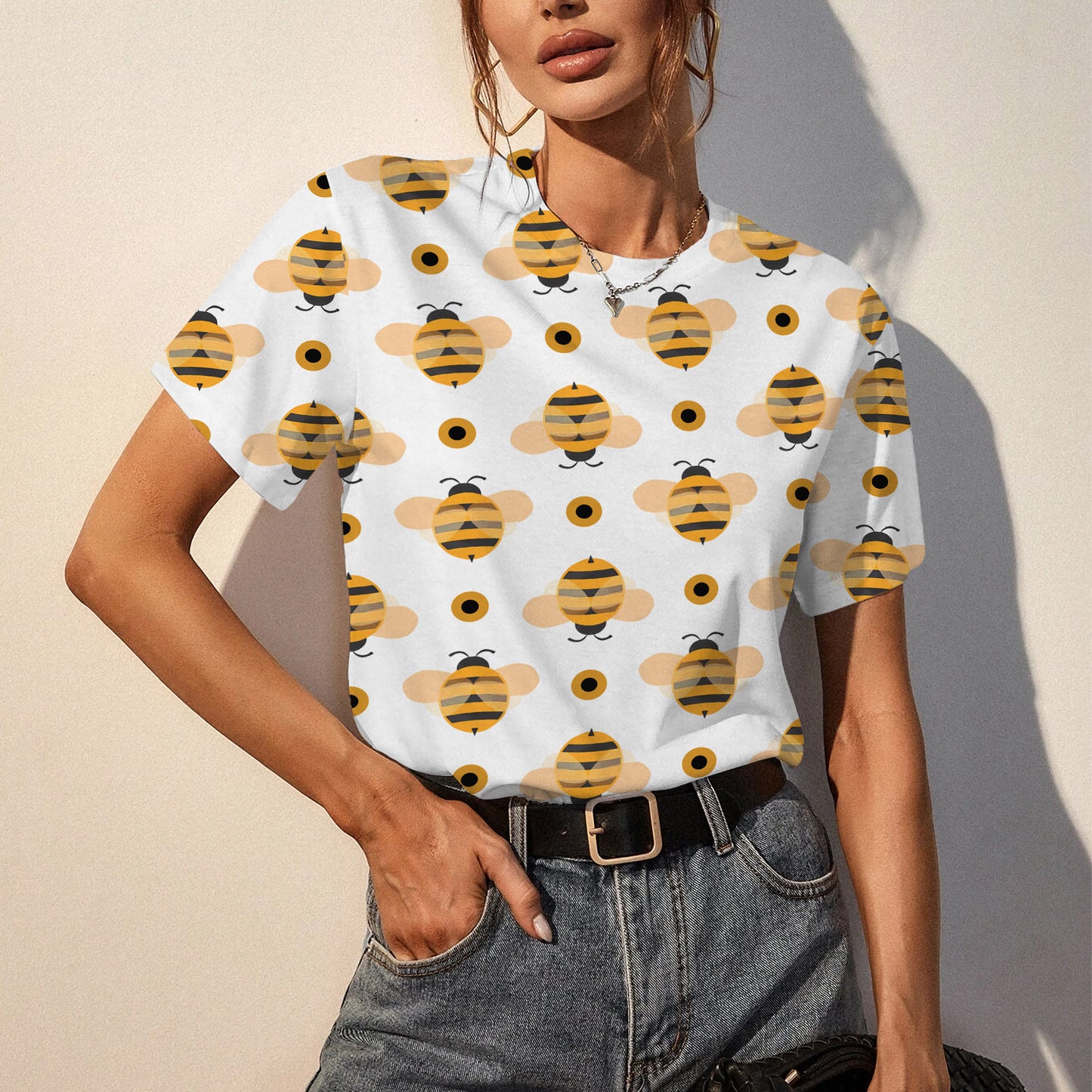 Sweet Honey Bee Printed Women T-Shirt | Custom Shirt | Printed Graphic Tees