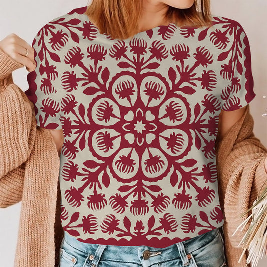 Hawaiian Women T-Shirt | Custom Shirt | Printed Graphic Tees